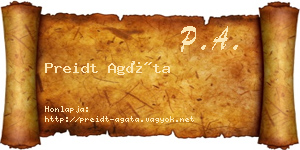 Preidt Agáta névjegykártya